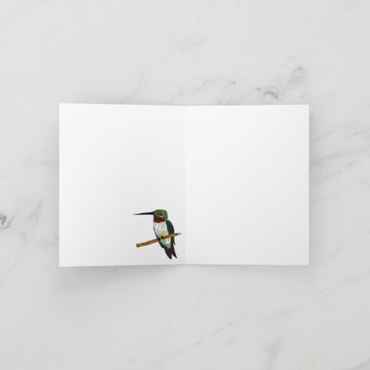 Hummingbird-Karte leuchtet grün Dankeskarte (Innenseite)