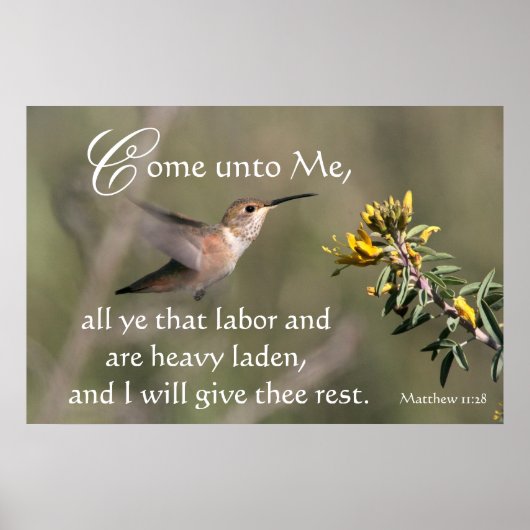 Hummingbird kommt zu Jesus zum Drucken Poster (Vorne)