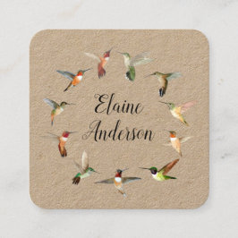 Hummingbird Kraft Square Business Card Quadratische Visitenkarte