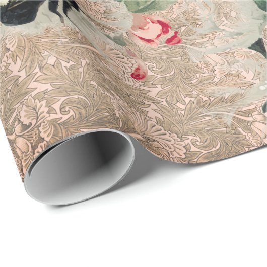 HUMMINGBIRD LACE UND BLUME-Wrapping Paper Geschenkpapier (Rolleneckpunkt)