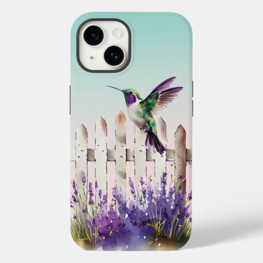 Hummingbird Lavender Floral Case-Mate iPhone Hülle (Rückseite)
