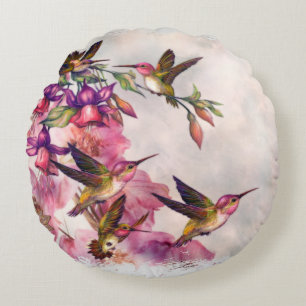 Hummingbird Lavender Jeweled Rundes Kissen