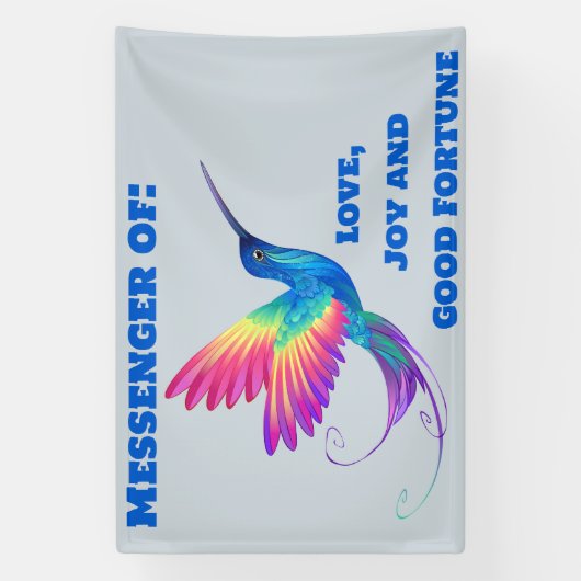Hummingbird Liebe, Freude und gutes Glück | Banner (Vertikal)