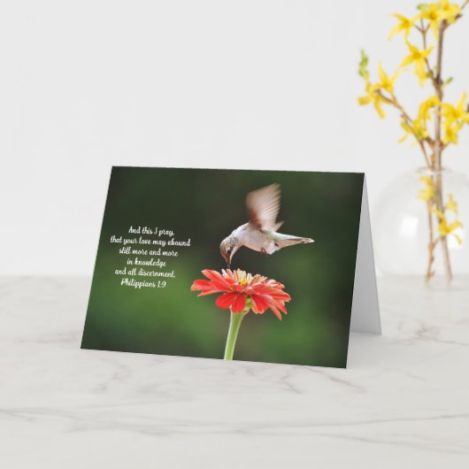Hummingbird Liebe Glaube Bibelbibliothekskarte Karte (Gelbe Blume)