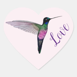 Hummingbird-Liebe Herz-Aufkleber