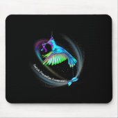 Hummingbird Lila Blue Ribbon Suizidverhütung Mousepad (Vorne)