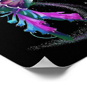 Hummingbird Lila Blue Ribbon Suizidverhütung Poster (Ecke)