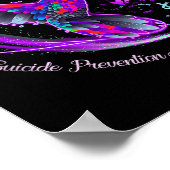 Hummingbird Lila Blue Ribbon Suizidverhütung Poster (Ecke)