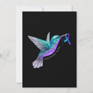 Hummingbird Lila Blue Ribbon Suizidverhütung Save The Date