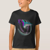 Hummingbird Lila Blue Ribbon Suizidverhütung T-Shirt (Vorderseite)
