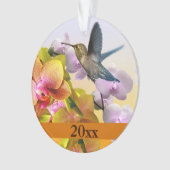 Hummingbird Lila Lilac Yellow Pink Orchid Ornament (Vorderseite)