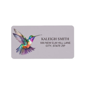 Hummingbird Lila Nature Address Adressaufkleber