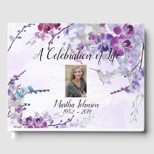 Hummingbird & Lila Orchids Gästebuch (Vorderseite)