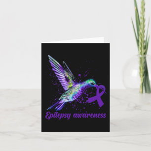 Hummingbird Lila Ribbon Epilepsy Sensibilisierungs Karte