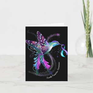 Hummingbird Lila Ribbon Suicide Prevention Aware Karte