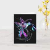 Hummingbird Lila Ribbon Suicide Prevention Aware Karte (Gelbe Blume)