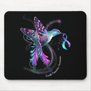 Hummingbird Lila Ribbon Suicide Prevention Aware Mousepad