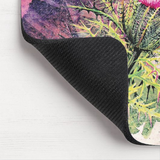 Hummingbird Lila Thistle Art Print Mousepad (Ecke)