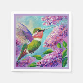 Hummingbird & Lilacs Papier & Tuch Napkins Serviette (Vorderseite)