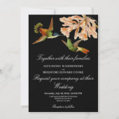 Hummingbird Lily Watercolor Schwarz-weiße Hochzeit (Vorderseite)