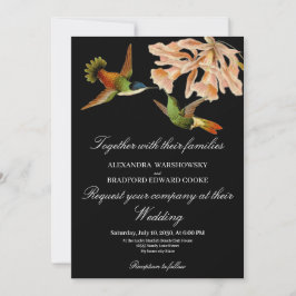 Hummingbird Lily Watercolor Schwarz-weiße Hochzeit