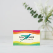 Hummingbird-Logo | Digitaler künstlerischer Hinter Visitenkarte (Stehend Vorderseite)