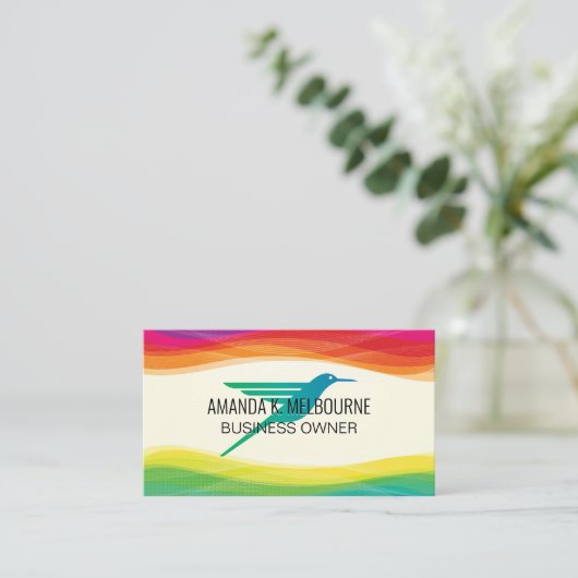 Hummingbird-Logo | Digitaler künstlerischer Hinter Visitenkarte (Stehend Vorderseite)