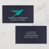 Hummingbird-Logo | Lederuntergrund Visitenkarte (Vorne/Hinten)