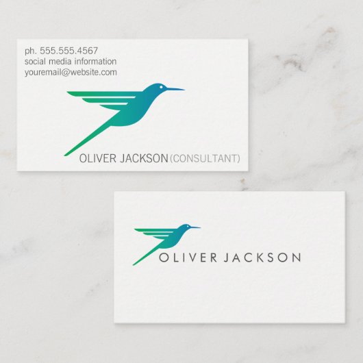 Hummingbird-Logo Visitenkarte (Vorne/Hinten)