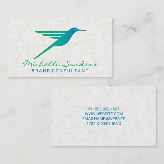 Hummingbird-Logo Visitenkarte (Vorne/Hinten)