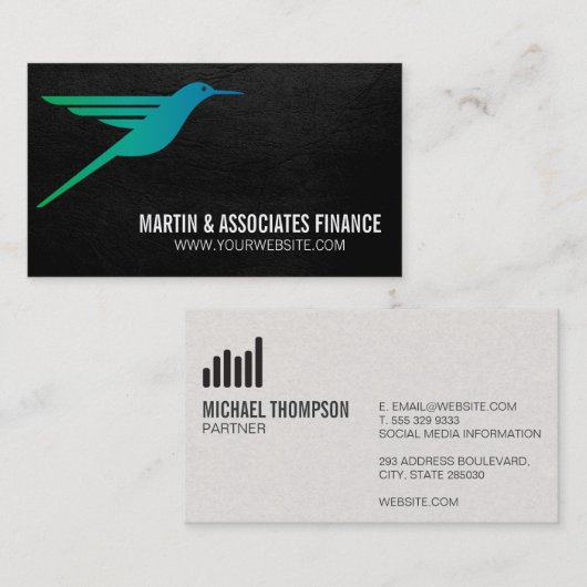 Hummingbird-Logo Visitenkarte (Vorne/Hinten)