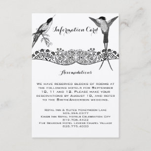 Hummingbird Love Bird Hochzeitsinformationen Begleitkarte
