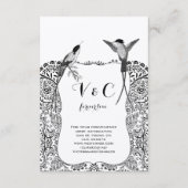 Hummingbird Love Bird Hochzeitsinformationen Begleitkarte (Rückseite)
