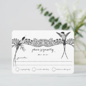 Hummingbird Love Bird Wedding RSVP (Stehend Vorderseite)