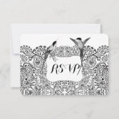 Hummingbird Love Bird Wedding RSVP (Rückseite)