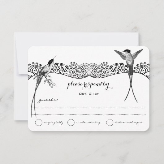 Hummingbird Love Bird Wedding RSVP (Vorderseite)