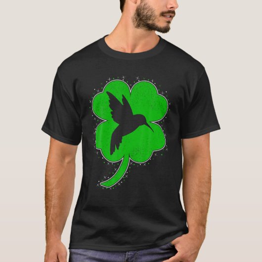 Hummingbird Lover Irish Kleeblatt Hummingbird St P T-Shirt (Vorderseite)