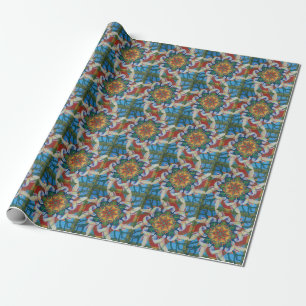 Hummingbird Mandala Design wrapping paper Geschenkpapier