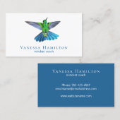 Hummingbird Minimal Modern White Blue Visitenkarte (Vorne/Hinten)