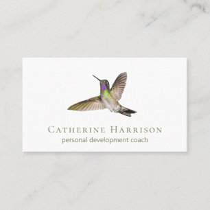 Hummingbird Minimal Modern White Sage Green Visitenkarte