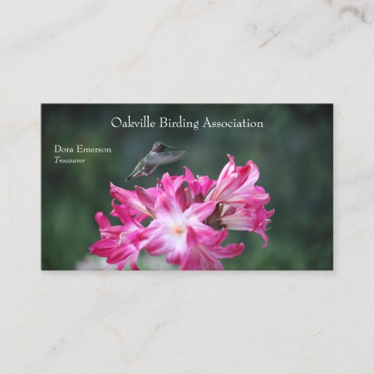 Hummingbird mit Belladonna-Lilien Visitenkarte (Vorderseite)