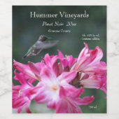 Hummingbird mit Belladonna-Lilien Weinetikett (Einzelnes Label)