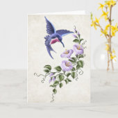 Hummingbird mit/Blume 1 Leere Grußkarte Karte (Gelbe Blume)