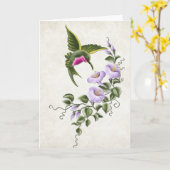 Hummingbird mit/Blume 2 Leergrüßkarte Karte (Gelbe Blume)