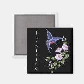 Hummingbird mit Blume 2 Magnet (Vorderseite/Rückseite)