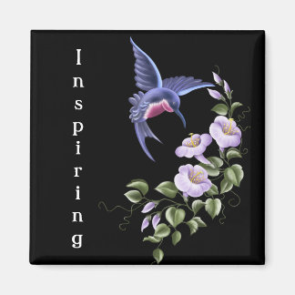 Hummingbird mit Blume 2 Magnet