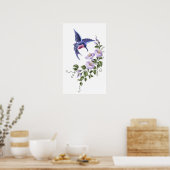 Hummingbird mit Blume 2 Print Poster (Küche)