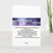 Hummingbird mit/Blume 3 Leere Grußkarte Karte (Rückseite)