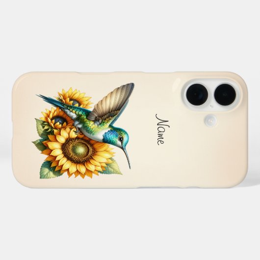 Hummingbird mit Blume Case-Mate iPhone Case (Rückseite (Horizontal))
