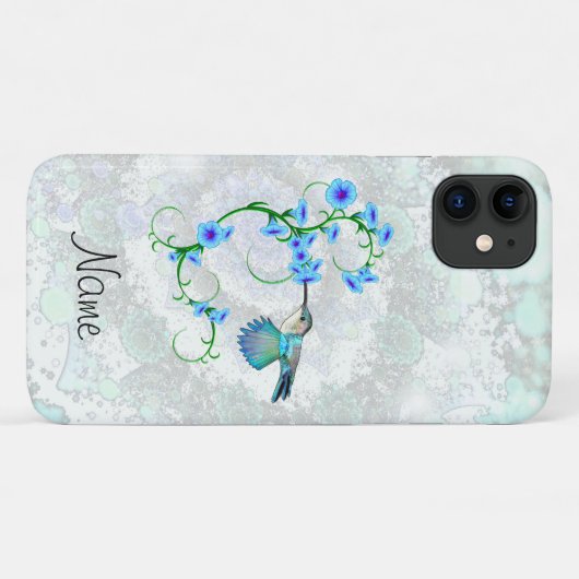 Hummingbird mit Blume Case-Mate iPhone Case (Rückseite (Horizontal))